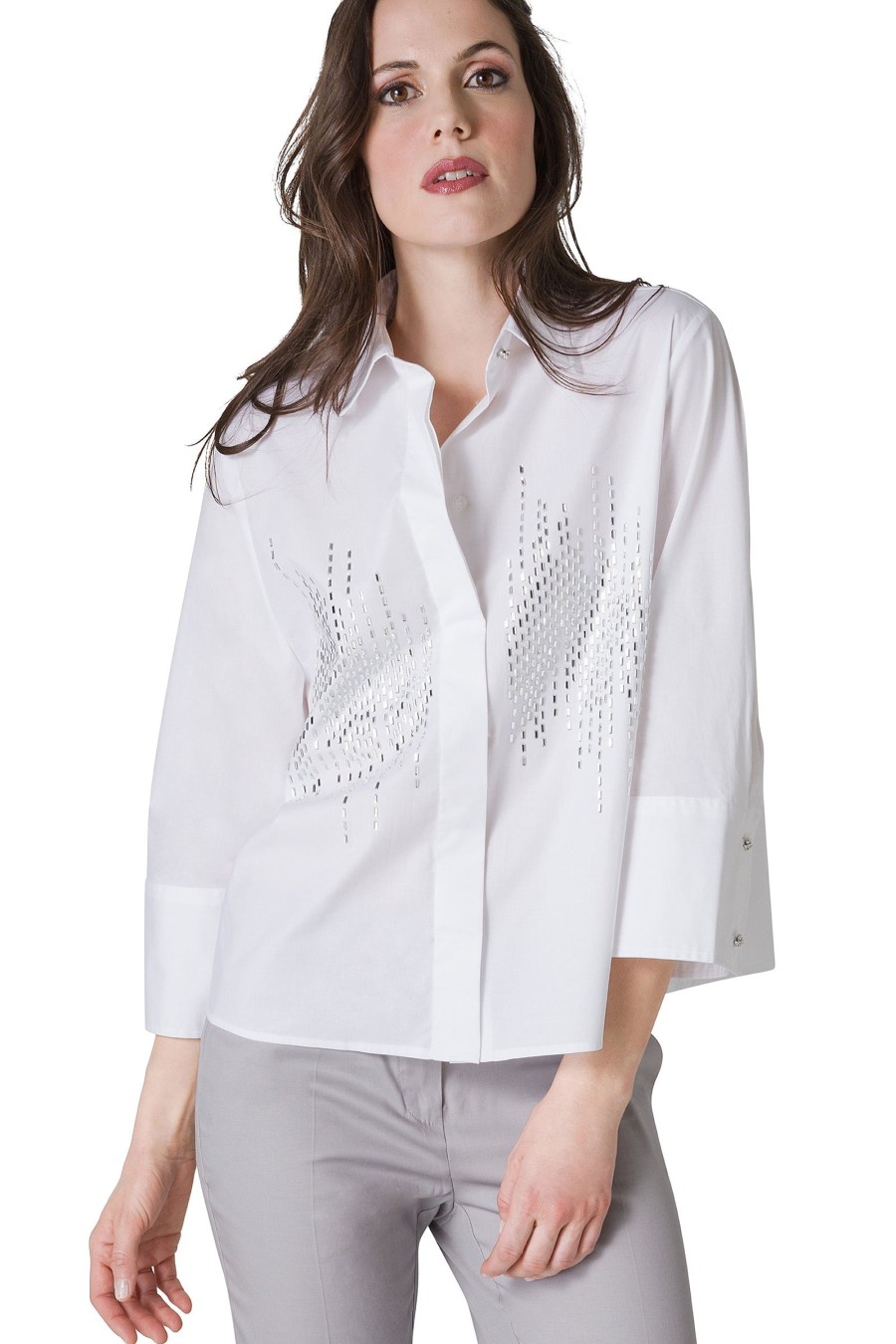 And Camicie Premiere | Camicia Strass Sul Davanti