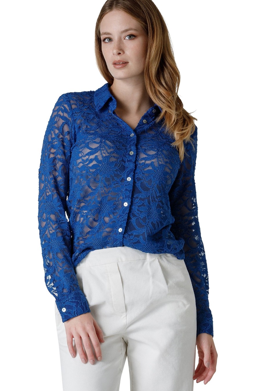 And Camicie Camicie | Camicia In Pizzo Stretch