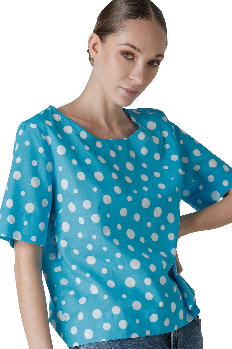 And Camicie Bluse | Blusa A Pois Scollo Tondo