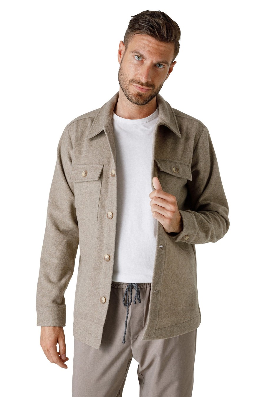 And Camicie Overshirts | Over Shirt Manica Lunga Con Tasche In Unito