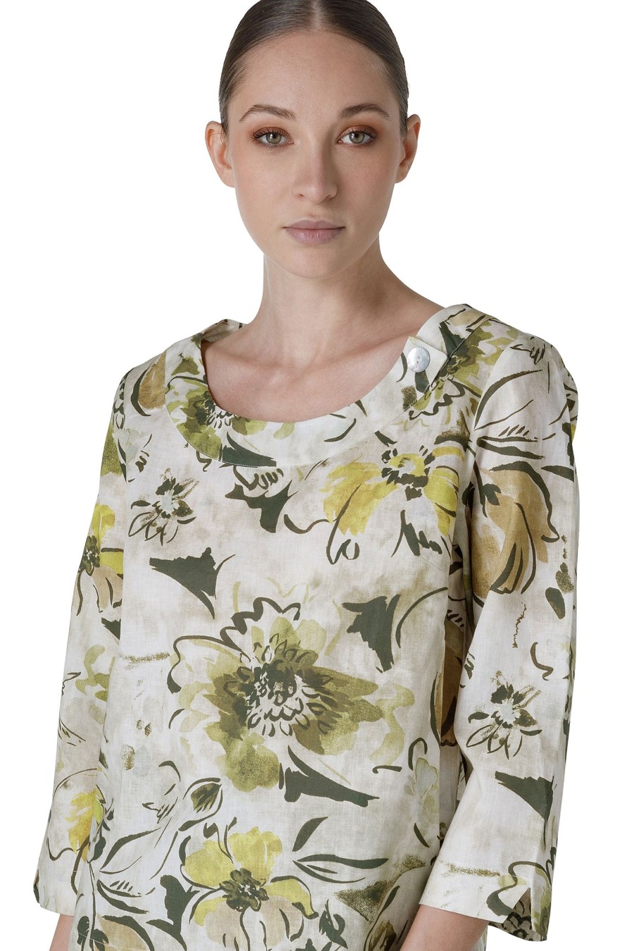 And Camicie Bluse | Blusa Manica A 3/4 Con Stampa Fiore