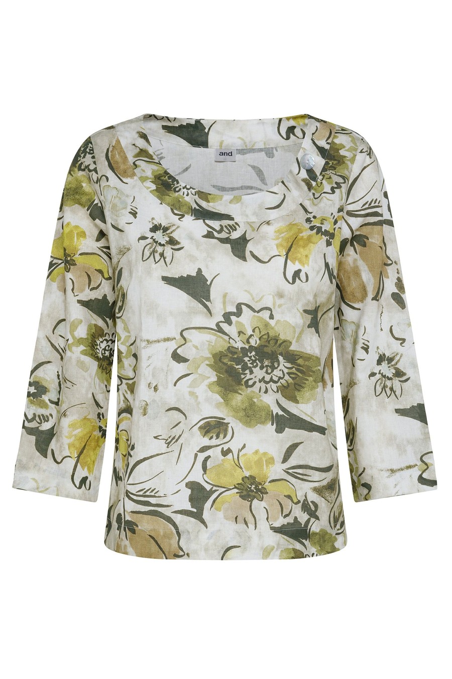 And Camicie Bluse | Blusa Manica A 3/4 Con Stampa Fiore