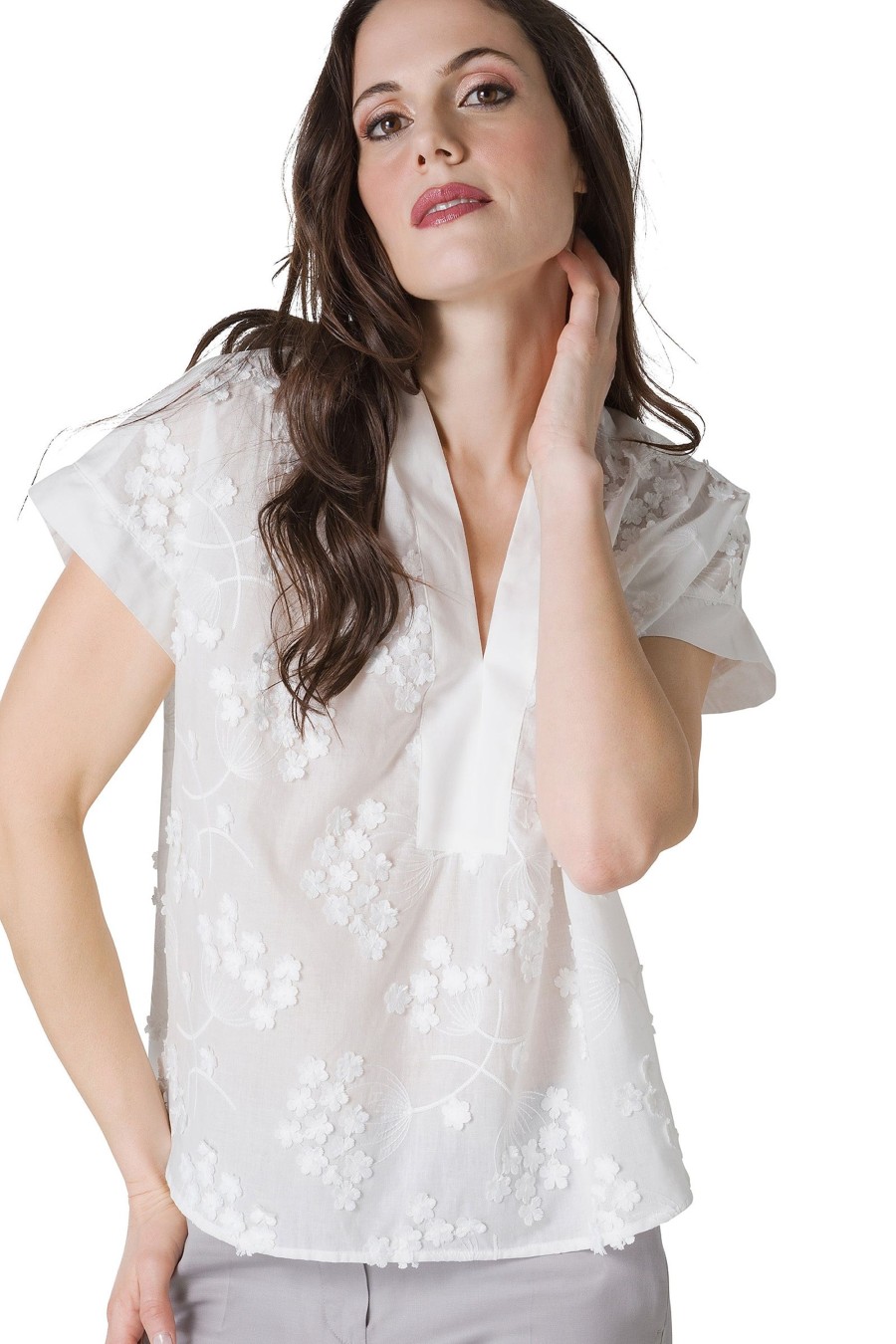 And Camicie Bluse | Bluse In Sangallo Tridimensionale